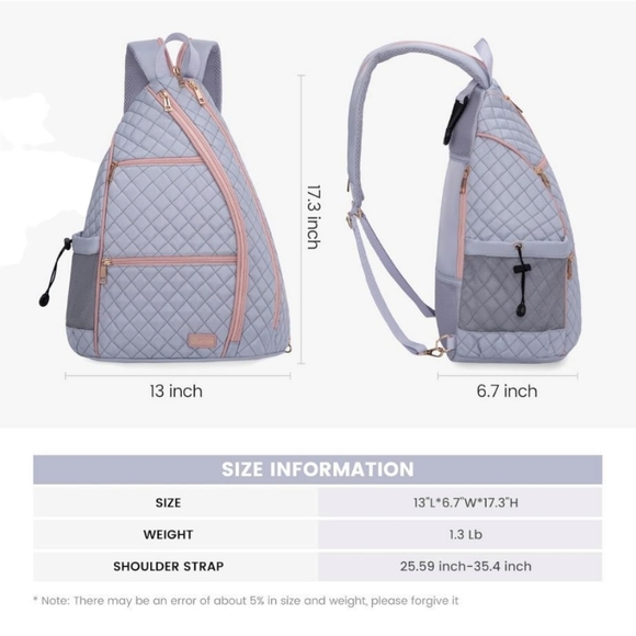 Women\'s Pickleball Backpack - Quilted Crossbody Sling Bag for Tennis & Picklebal
